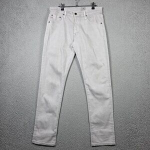 AG Adriano Goldschmeid Jeans Mens Size 31x34 Silver Slim Straight Stretch Denim